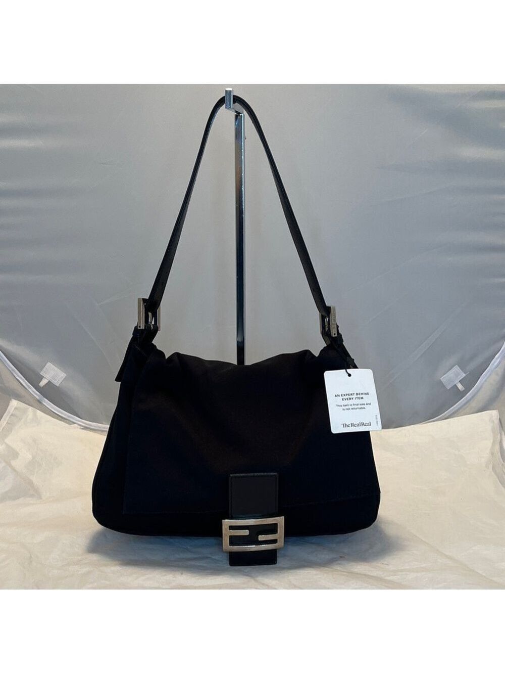 Fendi Black Nylon Satin Mama Forever Bag - image 1